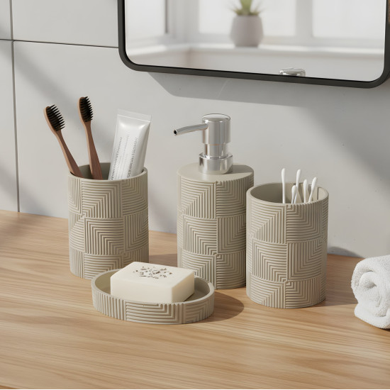 Ceramic Bathroom Set - 4 Pcs